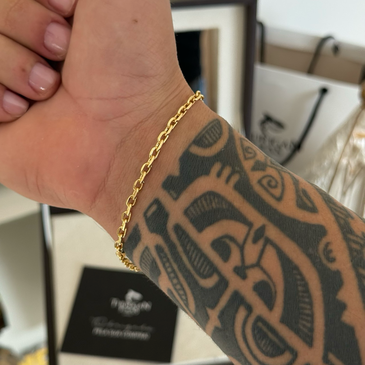 Pulseira Cadeado 3,5mm 7gr Fecho Bomba Banhado A Ouro 18k
