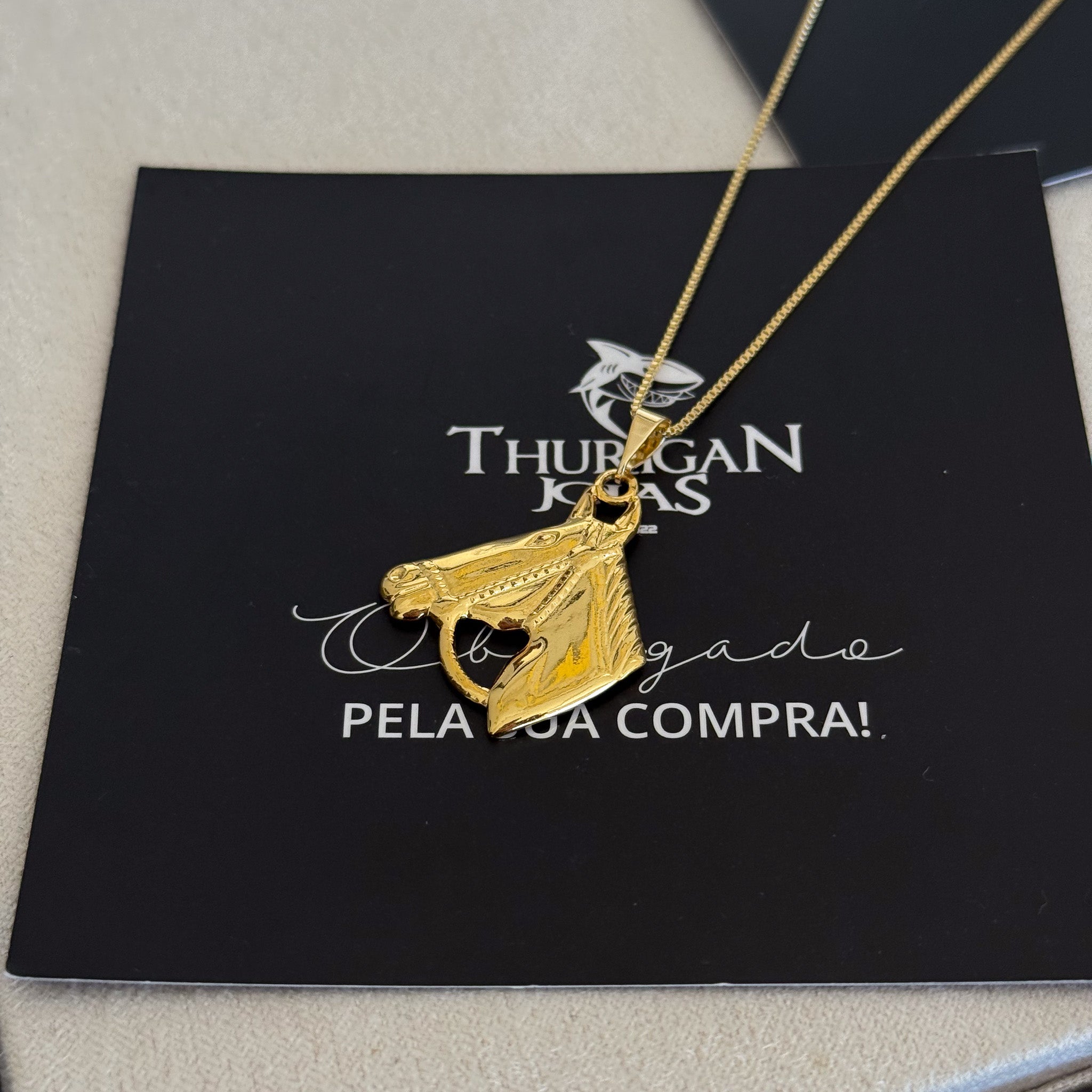 Pingente Cavalo 3x3cm Banhado A Ouro 18k