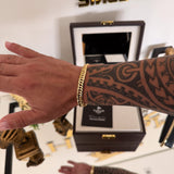 Pulseira Lacraia 10mm 27gr Fecho Duplo Banhado A Ouro 18k