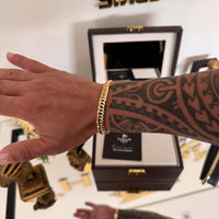 Pulseira Lacraia 10mm 27gr Fecho Duplo Banhado A Ouro 18k