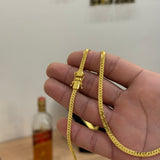 Corrente Grumet Flat 4mm 19gr Fecho Duplo Banhado A Ouro 18k
