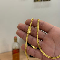 Corrente Grumet Flat 4mm 19gr Fecho Duplo Banhado A Ouro 18k