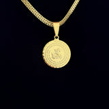Colar Medalha São Jorge Oração - Corrente Grumet Dupla Banhado A Ouro 18k