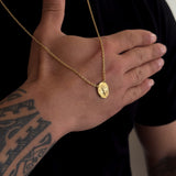 Escapulário Cadeado 1,5mm Jesus Crucificado 7gr 70cm Banhado A Ouro 18k