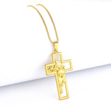 Pingente Crucifixo Com Jesus Vazado 3,5x2cm Banhado A Ouro 18k