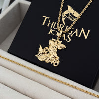 Colar São Jorge - Corrente e Pulseira Baiana Banhado A Ouro 18k
