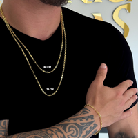 Kit Corrente e Pulseira Veneziana 3mm Fecho Bomba Banhado A Ouro 18k