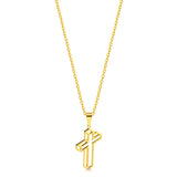 Colar Crucifixo 3D - Corrente Cadeado Banhado A Ouro 18k