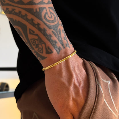 Colar Plaquinha São Jorge - Corrente e Pulseira Palmeira Banhado A Ouro 18k
