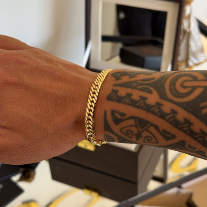 Pulseira Lacraia 6mm 16gr Fecho Duplo Banhado A Ouro 18k