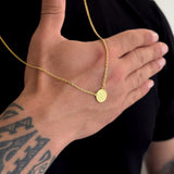 Escapulário Cadeado São Bento 1,5mm 6gr 70cm Banhado A Ouro 18k