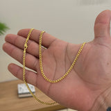 Corrente Grumet 3mm 12gr Fecho Lagosta Banhado A Ouro 18k