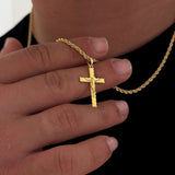 Colar Crucifixo Jesus Na Cruz 3D - Corrente Baiana Banhado A Ouro 18k