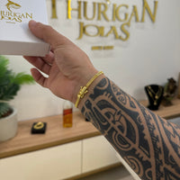 Pulseira Grumet Dupla 5mm 7gr Fecho Duplo Banhado A Ouro 18k