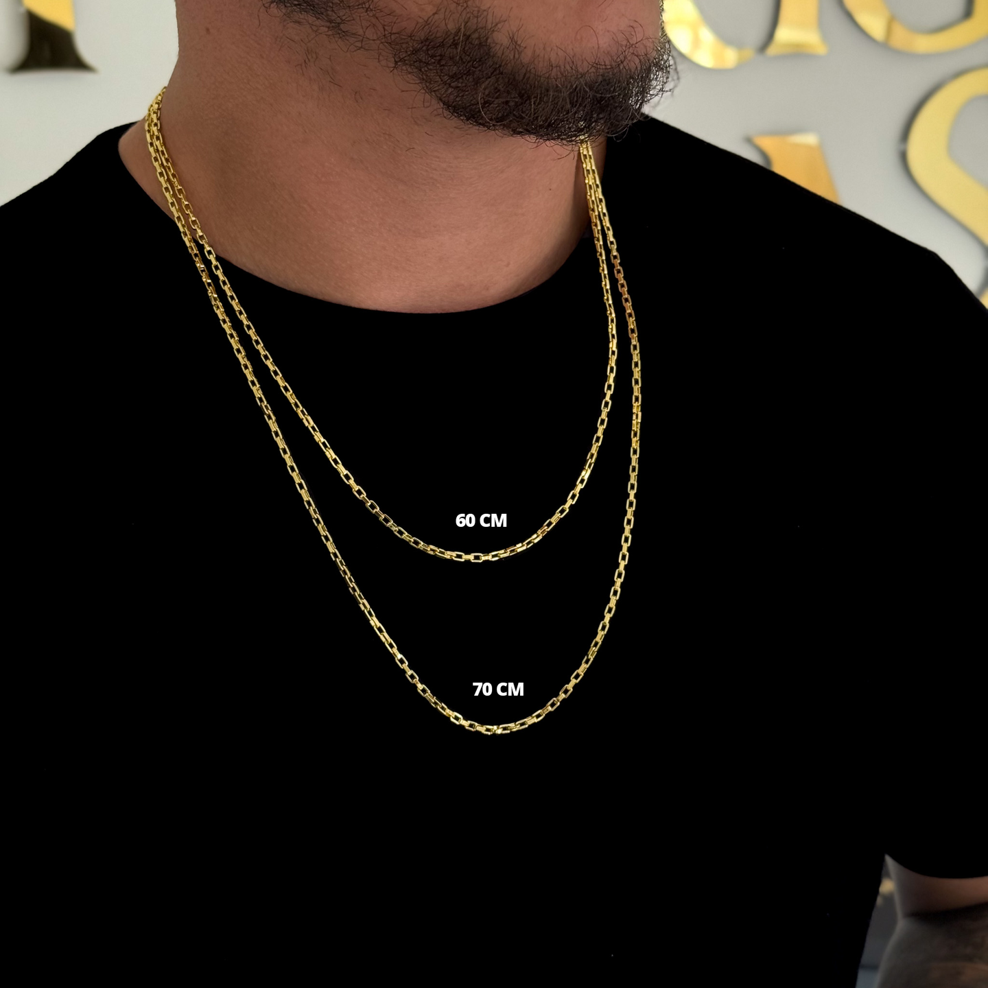 Corrente Veneziana 3mm 11gr Fecho Bomba Banhado A Ouro 18k