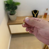 Brinco Argola Com Crucifixo Cravejado Banhado A Ouro 18k