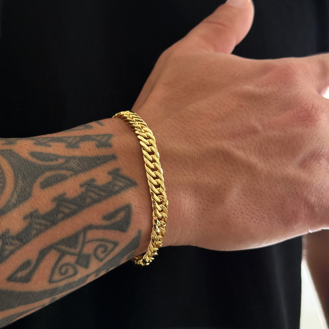 Pulseira Lacraia 6mm 16gr Fecho Duplo Banhado A Ouro 18k
