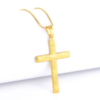 Pingente Crucifixo Lapidado 4,5x3cm Banhado A Ouro 18k