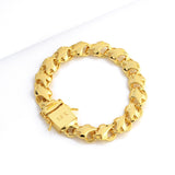 Pulseira Friso X 11mm 41gr Fecho Duplo Banhado A Ouro 18k
