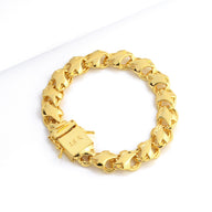 Pulseira Friso X 11mm 41gr Fecho Duplo Banhado A Ouro 18k