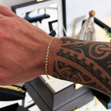 Pulseira Grumet Alongada 2mm 2gr Fecho Lagosta Banhado A Ouro 18k