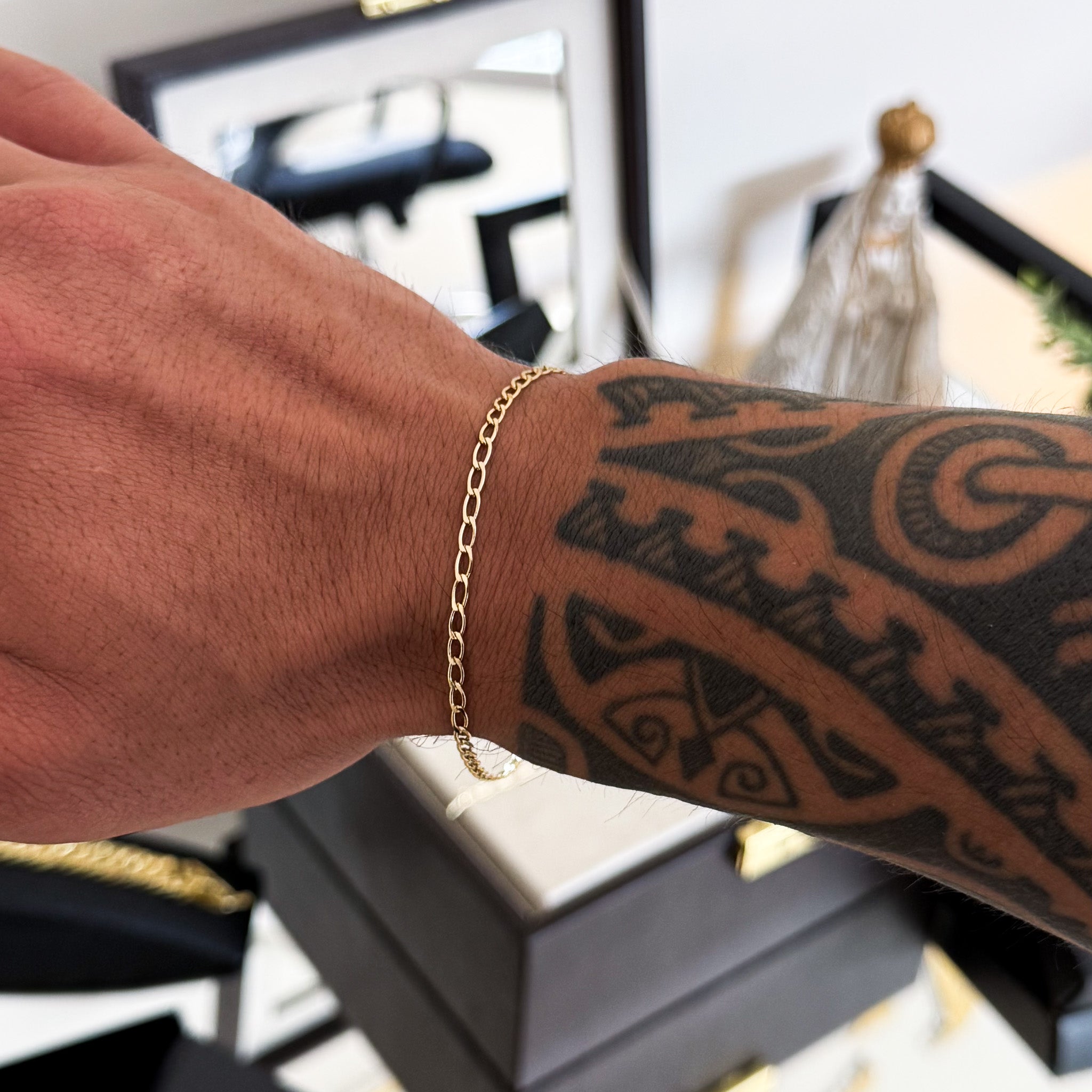 Pulseira Grumet Alongada 2mm 2gr Fecho Lagosta Banhado A Ouro 18k