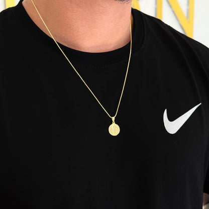 Colar Medalha De São Bento - Corrente Veneziana e Pulseira Grumet Banhado A Ouro 18k