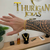 Pulseira Lacraia 4mm 7gr Fecho Duplo Banhado A Ouro 18k