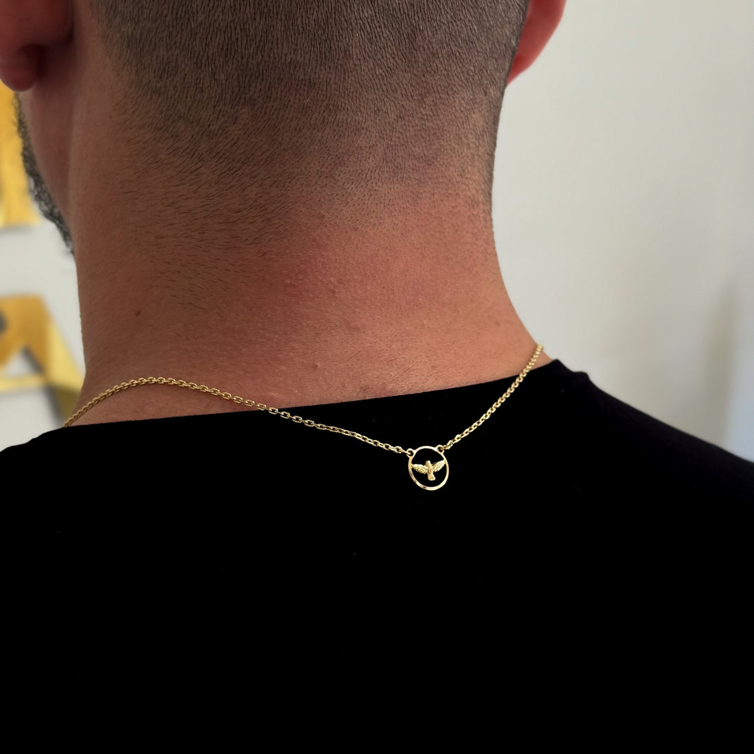 Escapulário Cadeado 1,5mm Espírito Santo Vazado 5gr 70cm Banhado A Ouro 18k