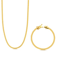 Kit Corrente e Pulseira Grumet Flat Banhado A Ouro 18k