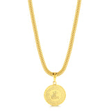 Colar Medalha São Jorge Oração - Corrente Grumet Dupla Banhado A Ouro 18k