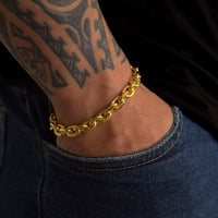 Pulseira Cadeado 8mm 30gr Fecho Duplo Banhado A Ouro 18k