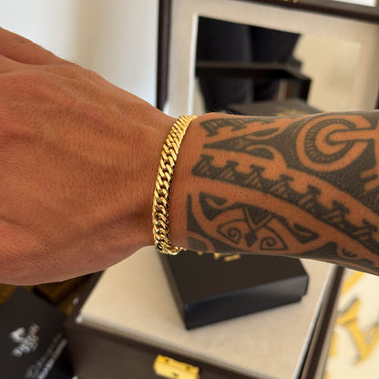 Pulseira Lacraia 6mm 16gr Fecho Duplo Banhado A Ouro 18k