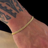Pulseira Lacraia 3mm 3gr Fecho Lagosta Banhado A Ouro 18k