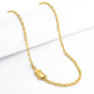 Corrente Cadeado 3,5mm 19gr Fecho Duplo Banhado A Ouro 18k
