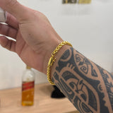 Pulseira Palmeira 5mm 16gr Fecho Bomba Banhado A Ouro 18k