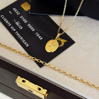 Colar Plaquinha Oval Jesus - Corrente Cadeado e Pulseira Veneziana Banhado A Ouro 18k