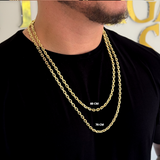 Corrente Cadeado 8mm 94gr Fecho Duplo Banhado A Ouro 18k