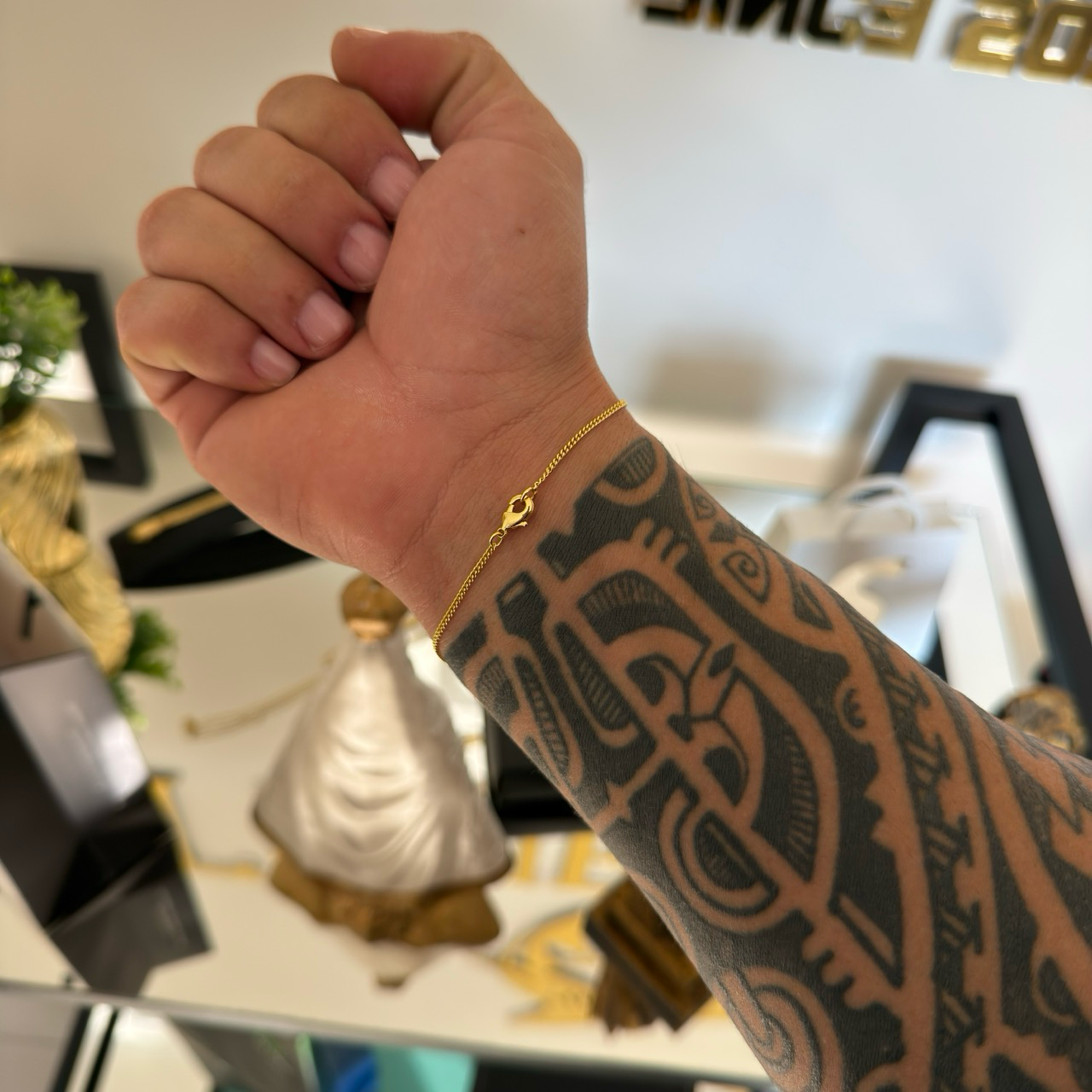 Pulseira Grumet 1,5mm 1gr Fecho Lagosta Banhado A Ouro 18k