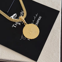 Colar Medalha São Jorge Oração - Corrente Grumet Dupla Banhado A Ouro 18k