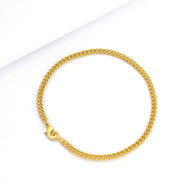 Pulseira Grumet Cuban 3mm 5gr Fecho Lagosta Banhado A Ouro 18k