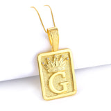 Pingente Plaquinha De Letra Cravejado 4x3cm Banhado A Ouro 18k