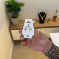 Brinco Quadrado Cravejado Banhado A Ouro 18k