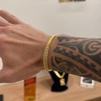 Pulseira Grumet Dupla 7mm 13gr Fecho Duplo Banhado A Ouro 18k