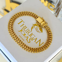 Pulseira Grumet Dupla 9mm 19gr Fecho Duplo Banhado A Ouro 18k