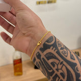 Pulseira Cadeado 1,5mm 2gr Fecho Lagosta Banhado A Ouro 18k