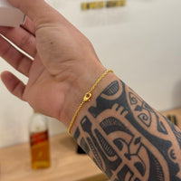Pulseira Cadeado 1,5mm 2gr Fecho Lagosta Banhado A Ouro 18k