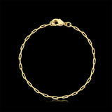 Kit Corrente e Pulseira Cadeado Alongado 1,5mm Fecho Lagosta Banhado A Ouro 18k