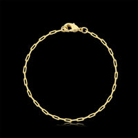 Kit Corrente e Pulseira Cadeado Alongado 1,5mm Fecho Lagosta Banhado A Ouro 18k
