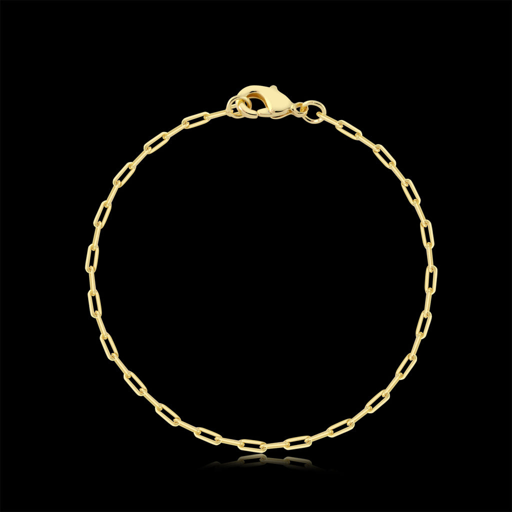 Kit Corrente e Pulseira Cadeado Alongado 1,5mm Fecho Lagosta Banhado A Ouro 18k